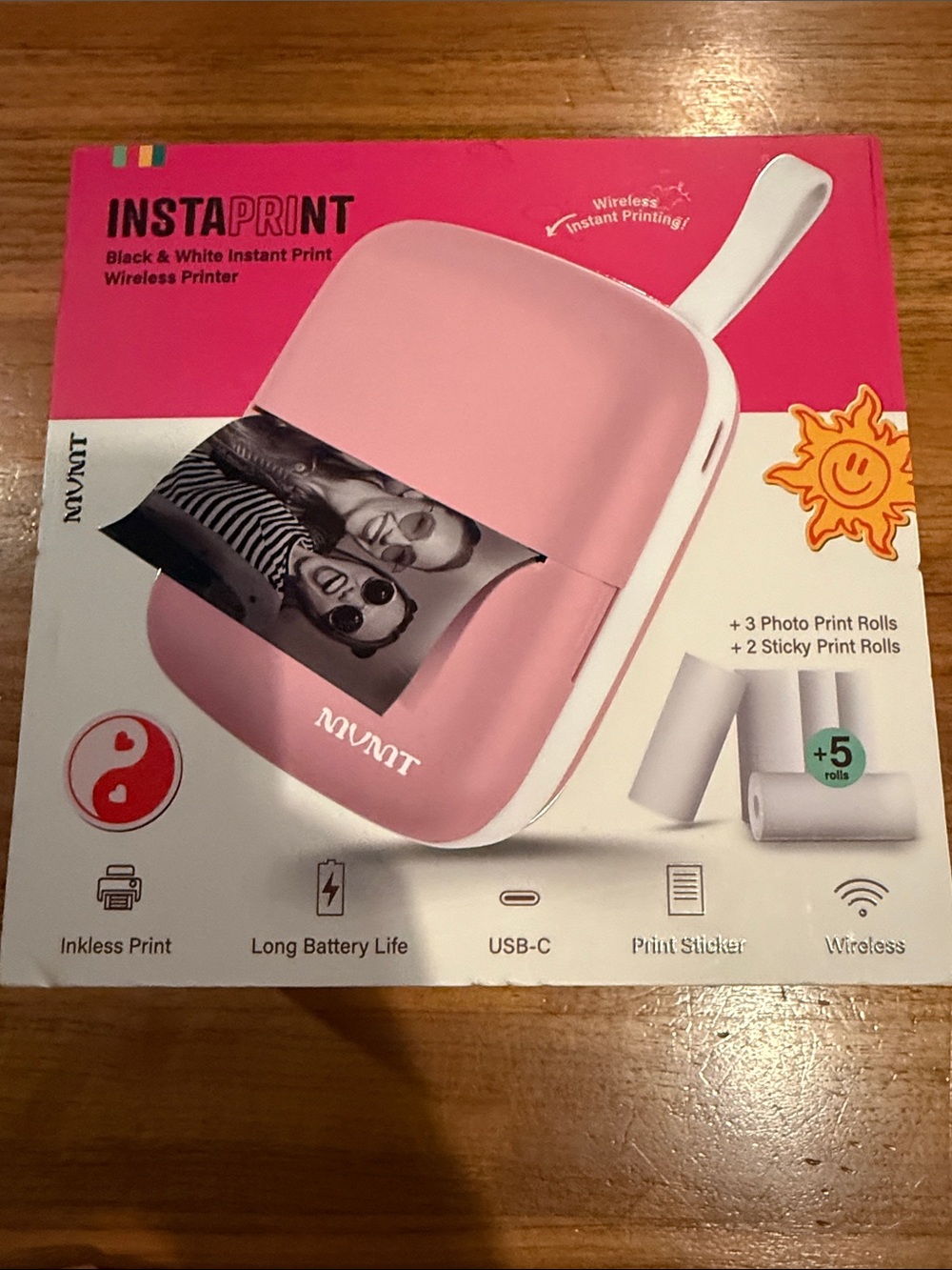 MVMT INSTAPRINT Pink Portable Wireless Photo Printer